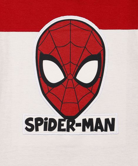 camiseta de algodão infantil homem aranha bicolor vermelha