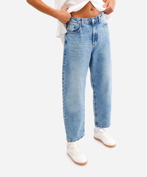 calça balloon feminina jeans azul