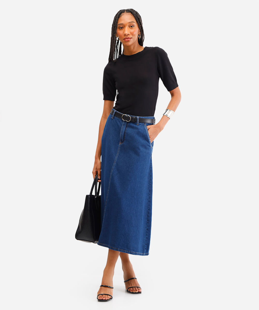 blusa feminina de tricot preta