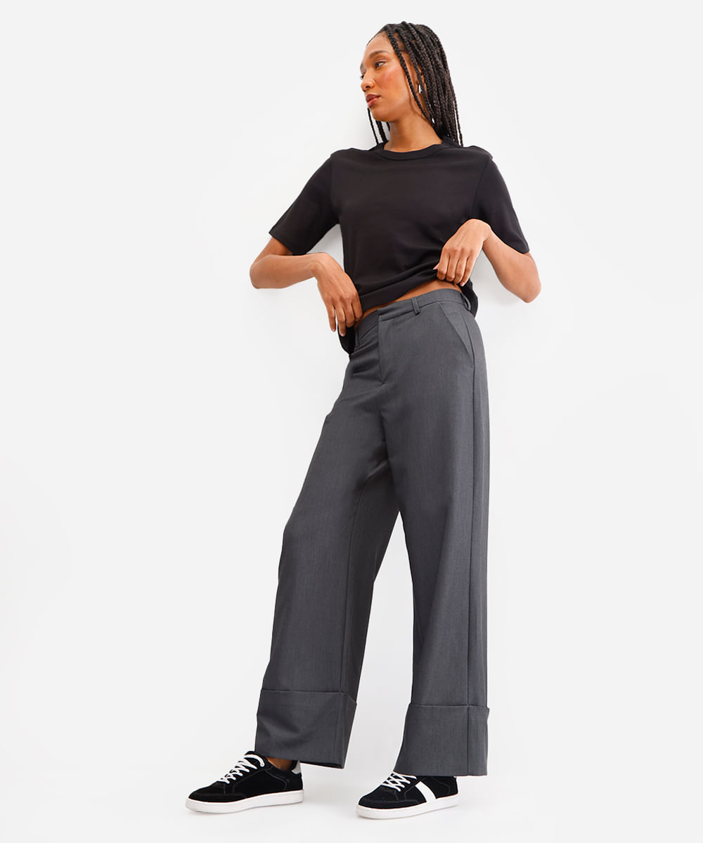 camiseta básica feminina de algodão peruano interlock preta