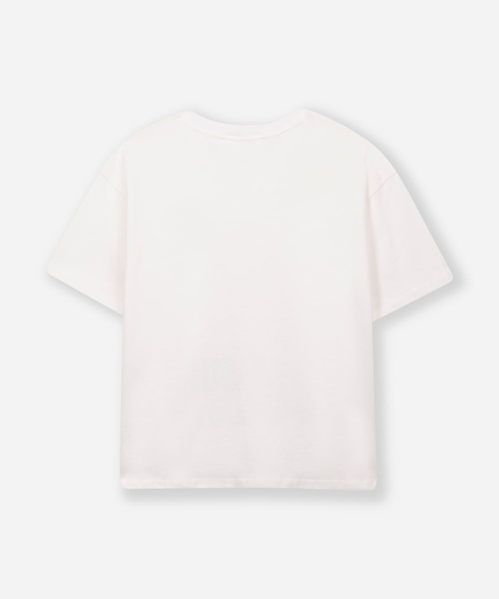 camiseta de algodão juvenil summer vibes off white