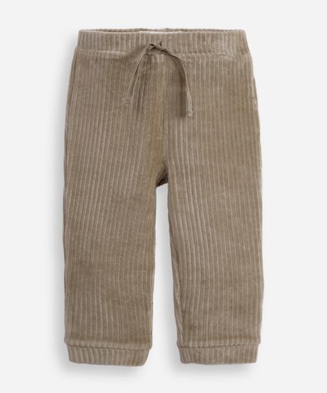 calça jogger infantil de pelúcia texturizada verde