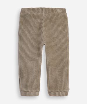 calça jogger infantil de pelúcia texturizada verde