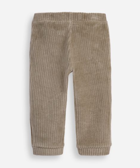 calça jogger infantil de pelúcia texturizada verde