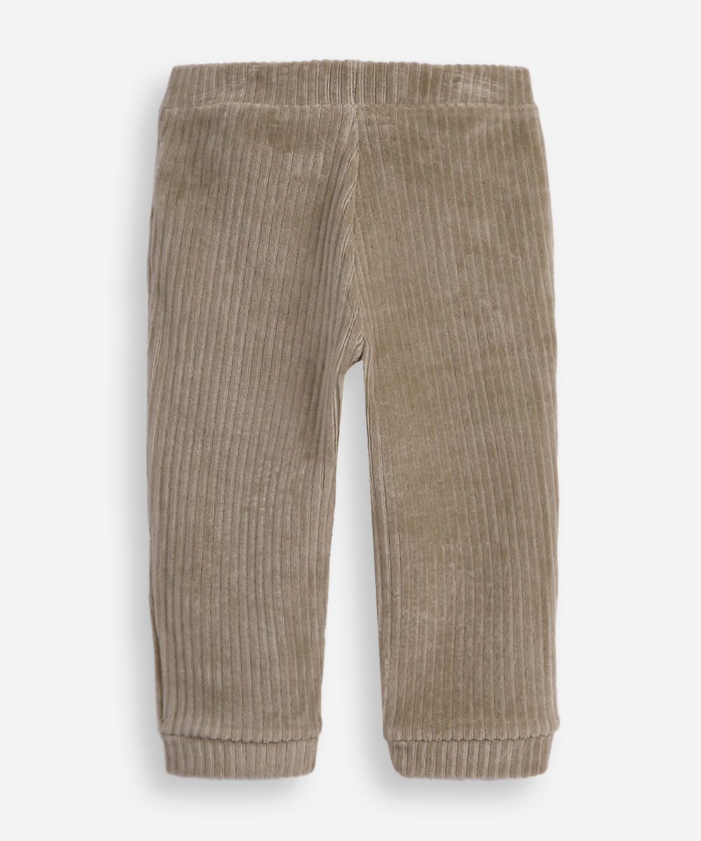 calça jogger infantil de pelúcia texturizada verde