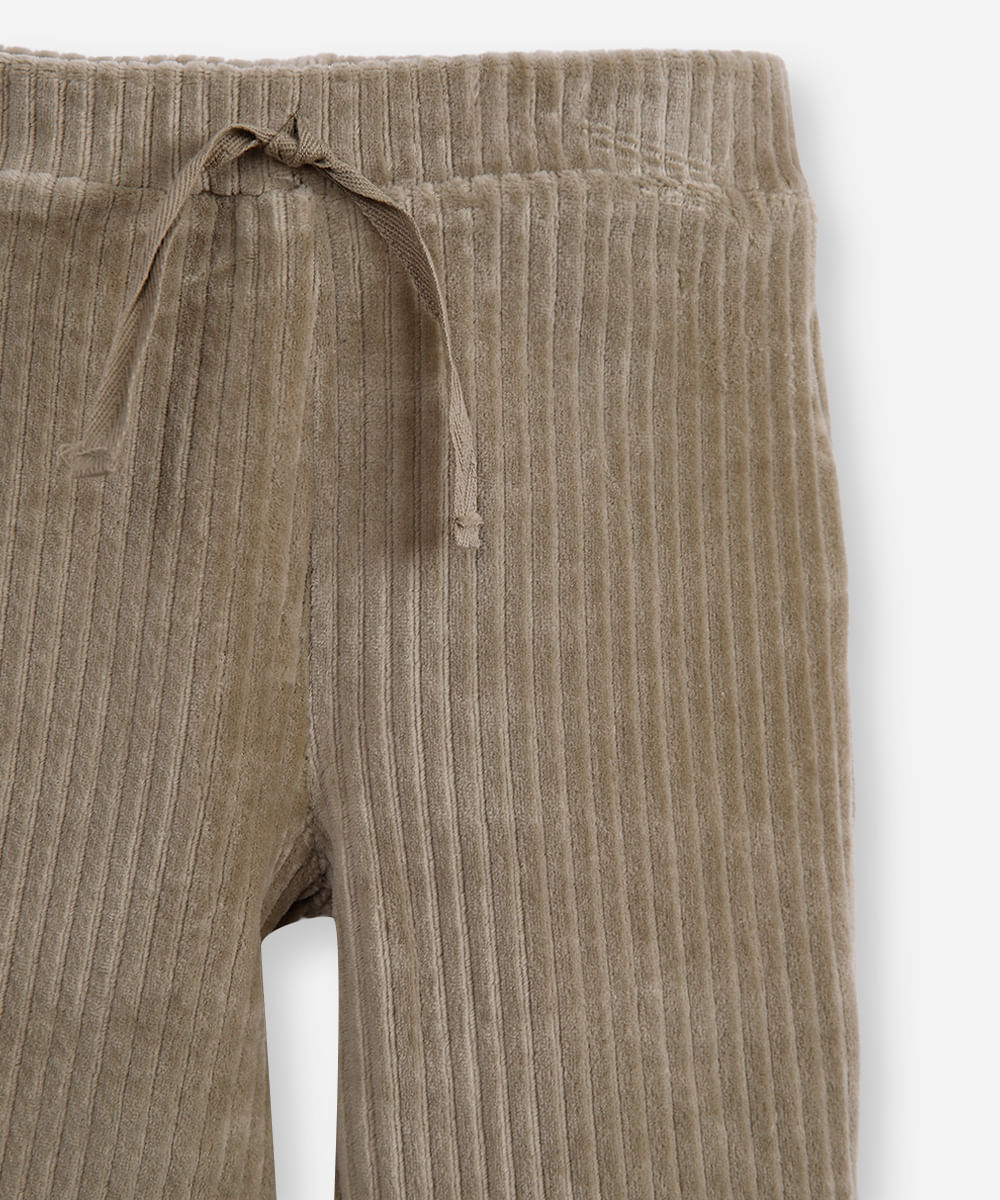 calça jogger infantil de pelúcia texturizada verde