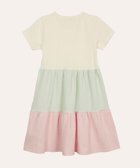 vestido infantil de algodão texturizado colorido