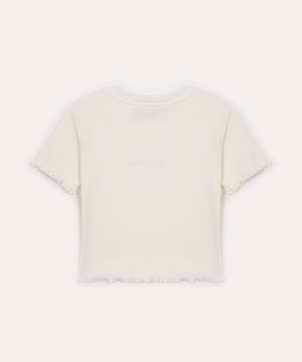 cropped juvenil manga curta good energy off white