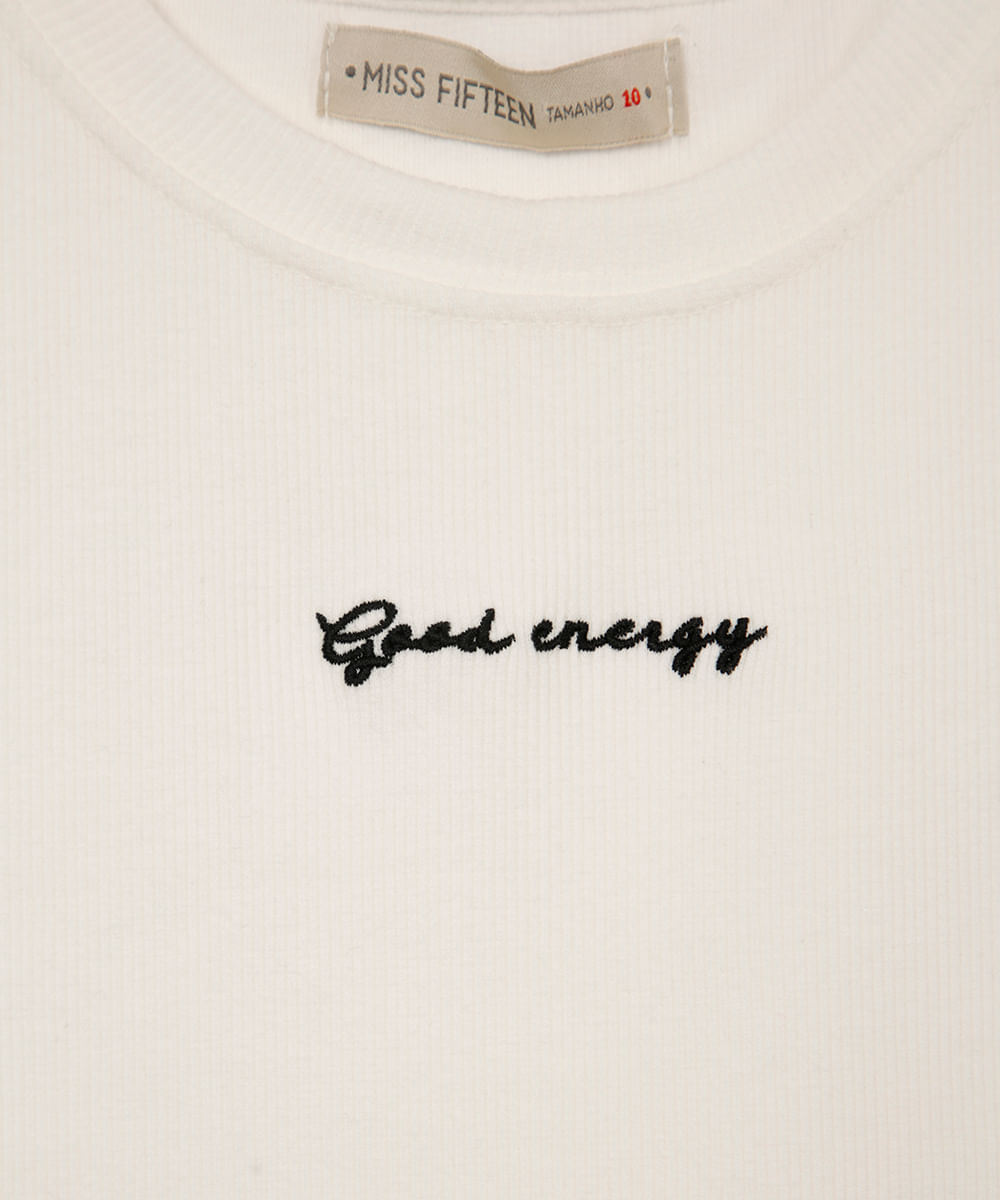 cropped juvenil manga curta good energy off white