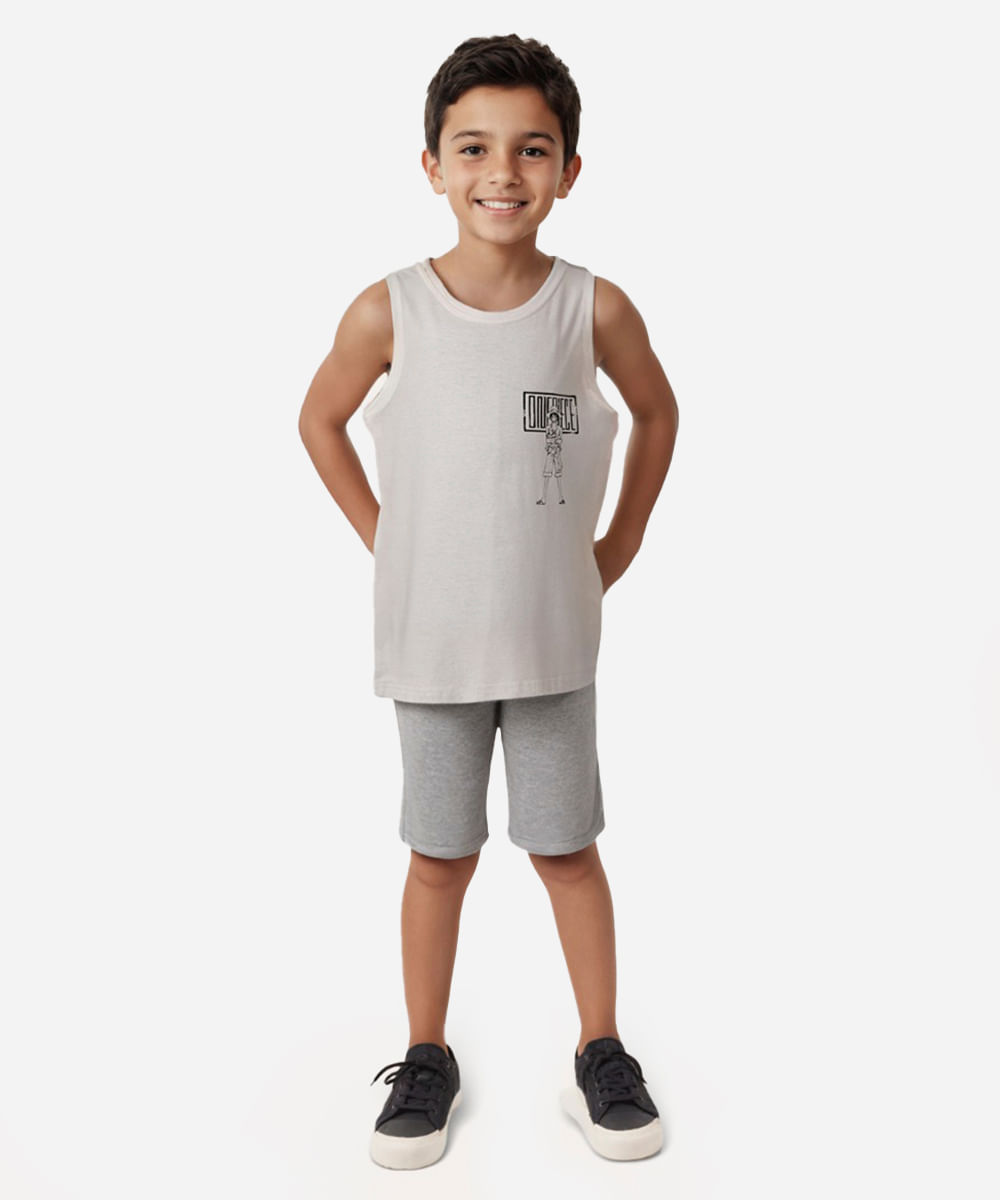 regata de algodão infantil one piece off white