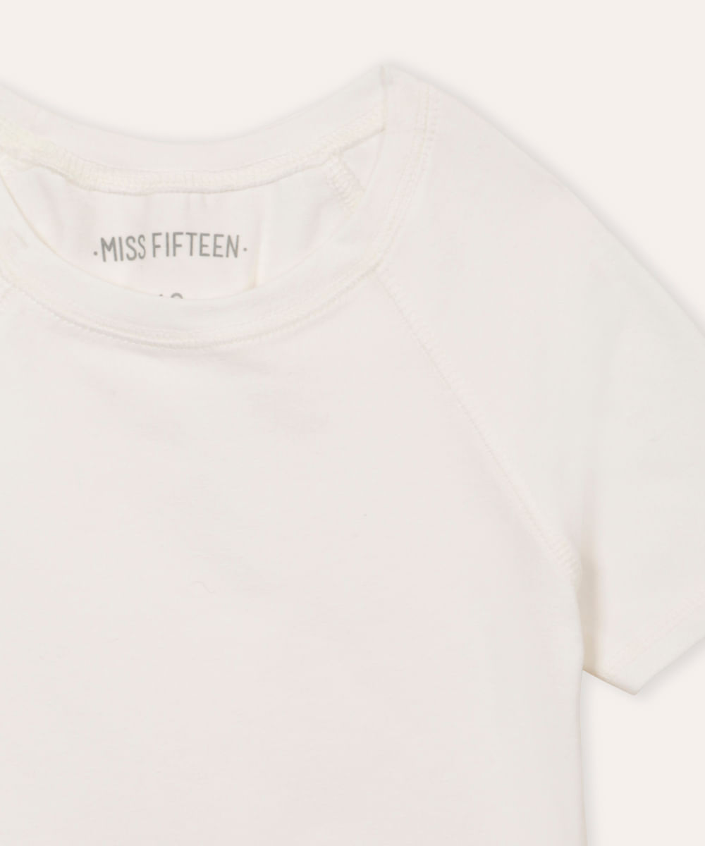 cropped de algodão juvenil manga raglan off white