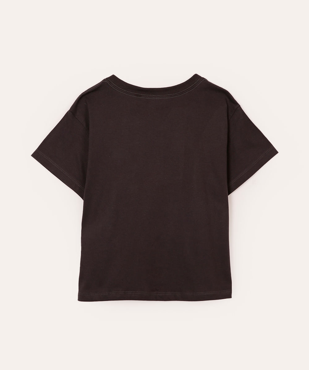cropped de algodão juvenil stitch cinza