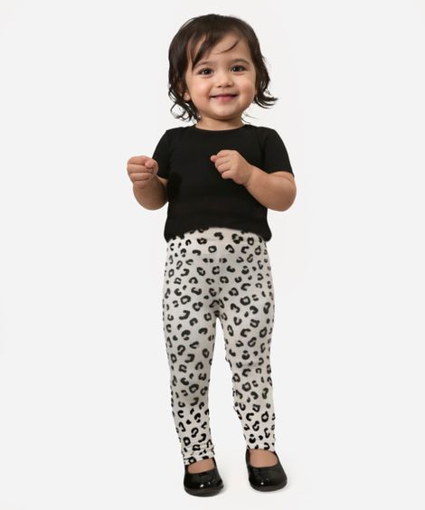 calça legging infantil animal print colorido