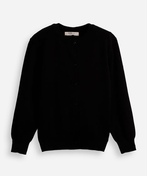 cardigan de algodão infantil canelado preto