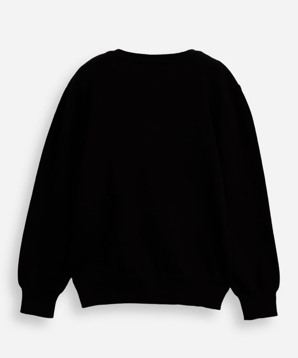 cardigan de algodão infantil canelado preto
