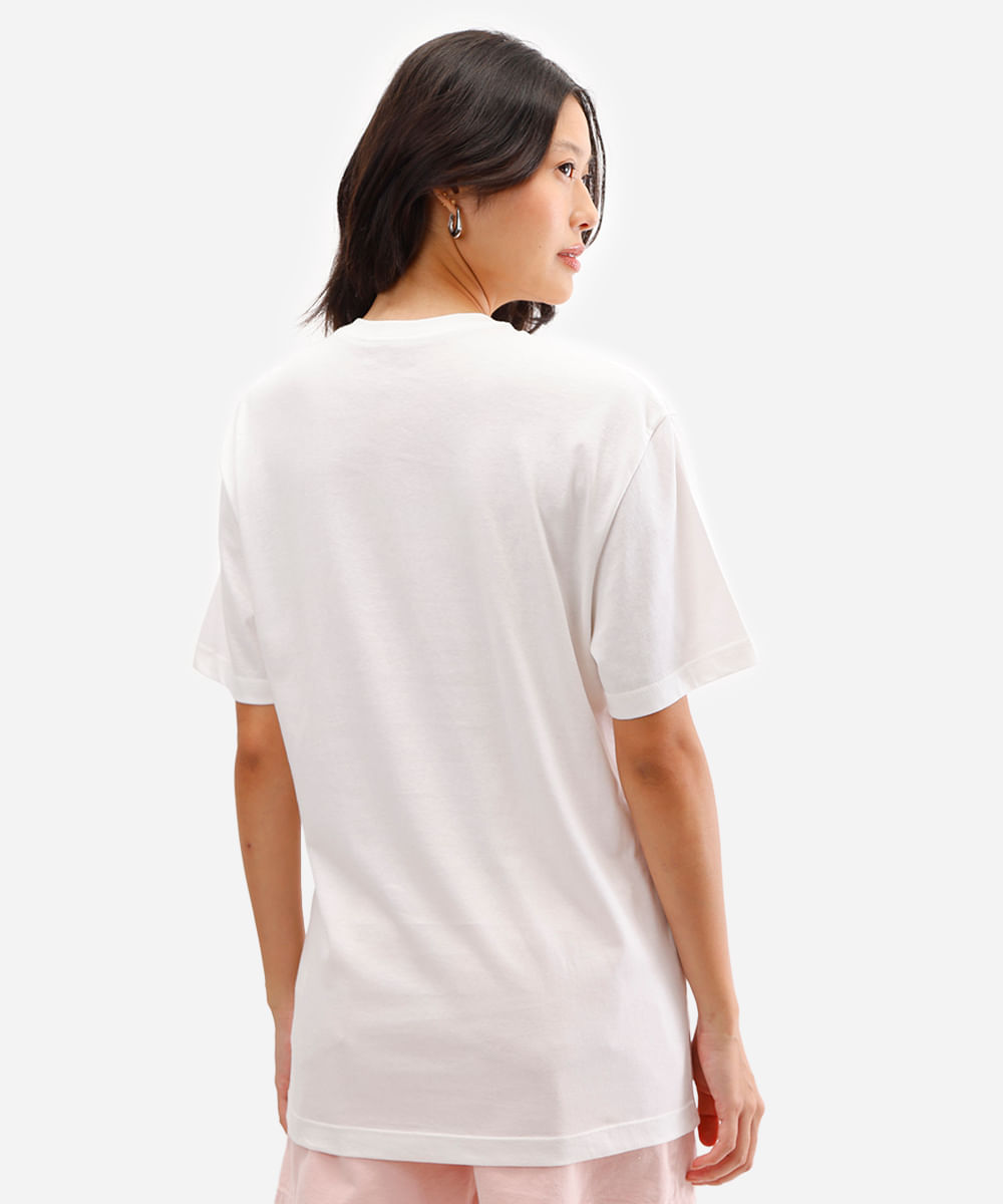 camiseta feminina de algodão the white lotus off white