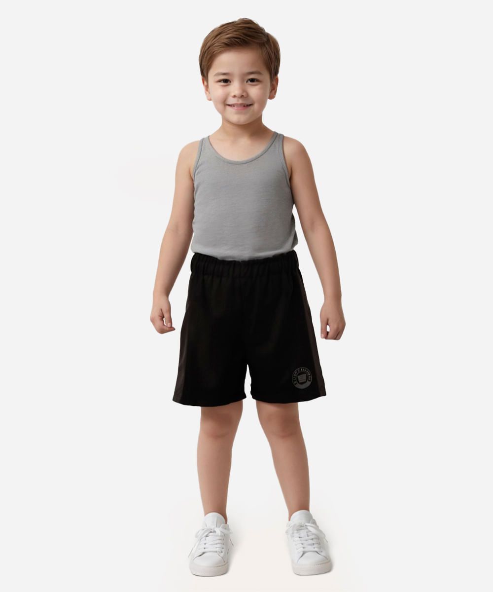 bermuda esportiva infantil preta