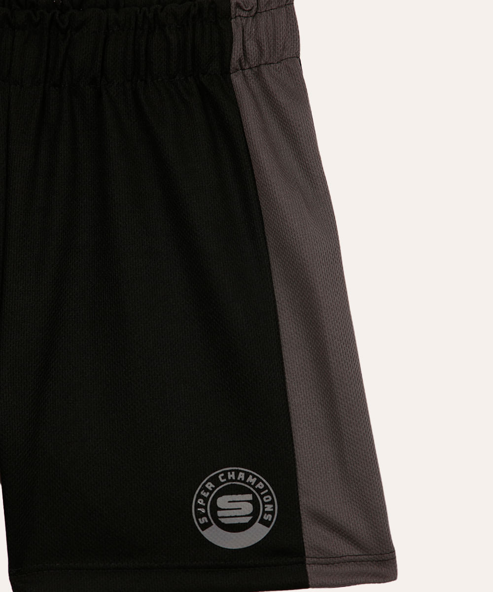 bermuda esportiva infantil preta