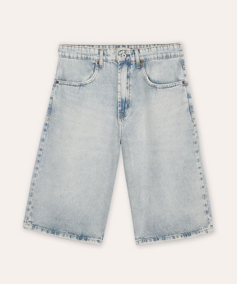 bermuda reta jeans juvenil azul