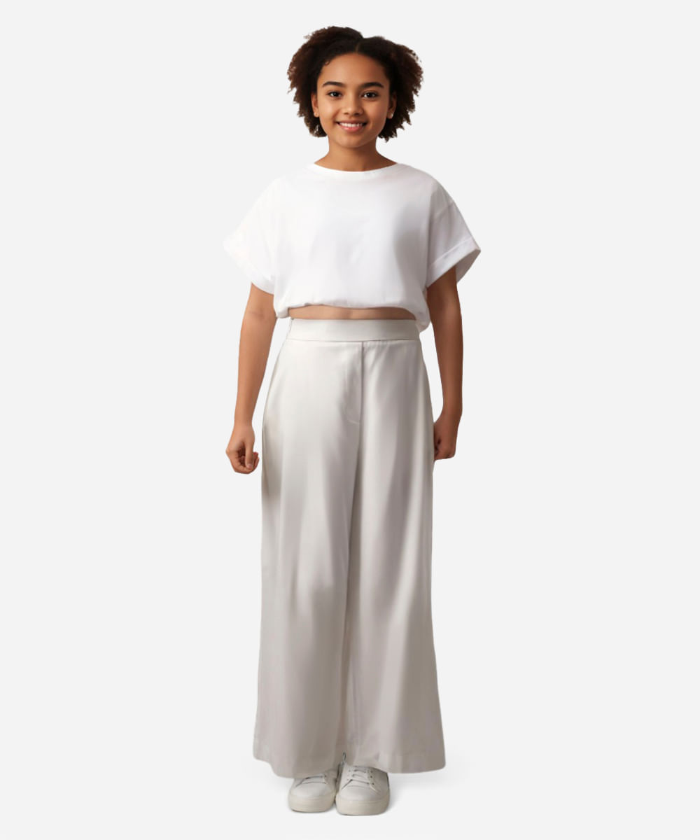 cropped de algodão juvenil balonê manga curta off white