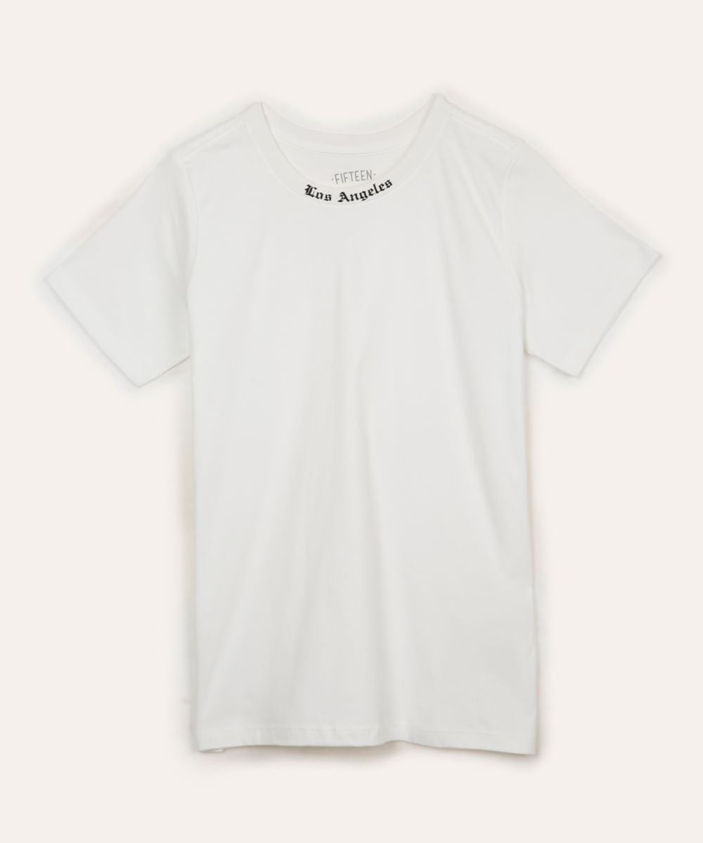 camiseta de algodão juvenil los angeles off white