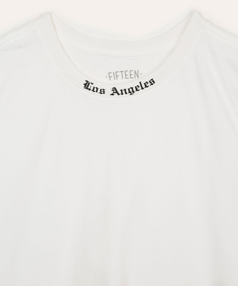 camiseta de algodão juvenil los angeles off white