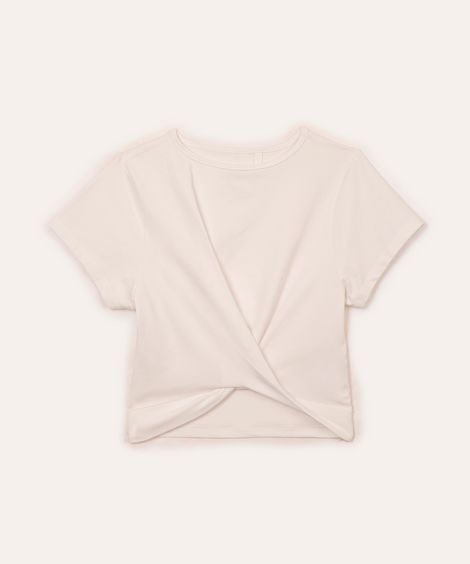 cropped de algodão juvenil torcido na barra off white