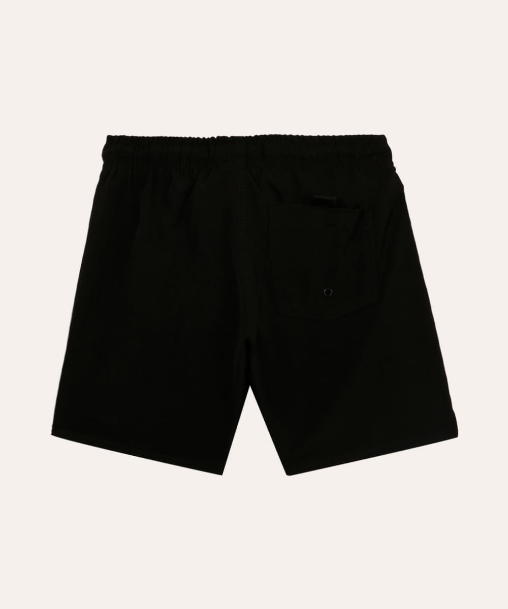 short boardshort infantil cós com elástico e cordão preto