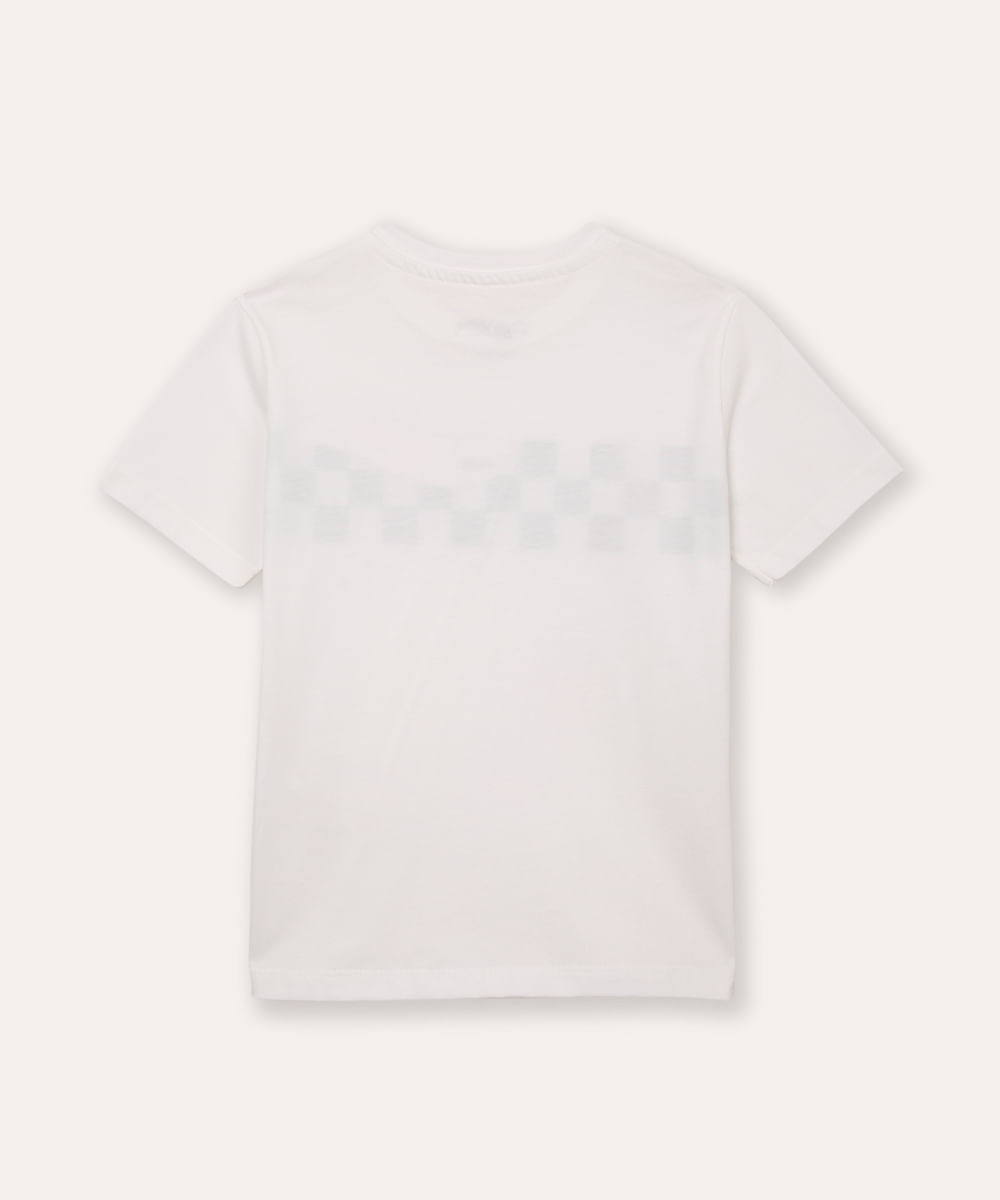 camiseta de algodão infantil manga curta hot wheels off white