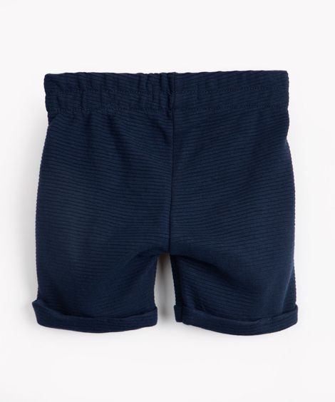 bermuda infantil de malha texturizada azul