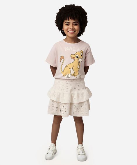 camiseta infantil de algodão nala rosa