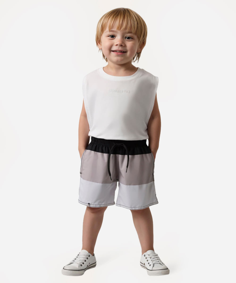regata machão infantil de algodão off white