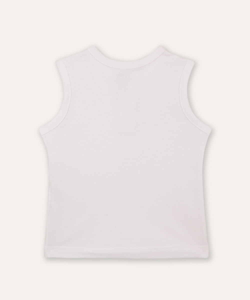 regata de algodão infantil com botão off white