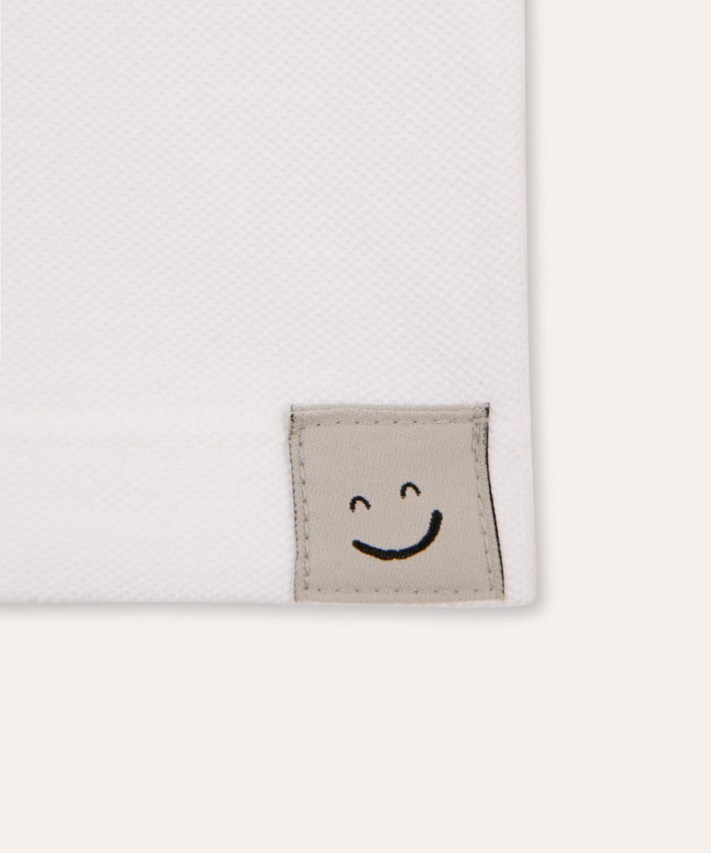 regata de algodão infantil com botão off white