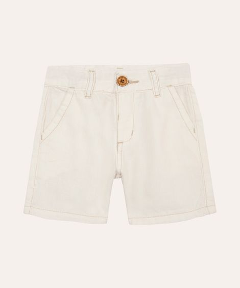 bermuda infantil de algodão com bolsos off white