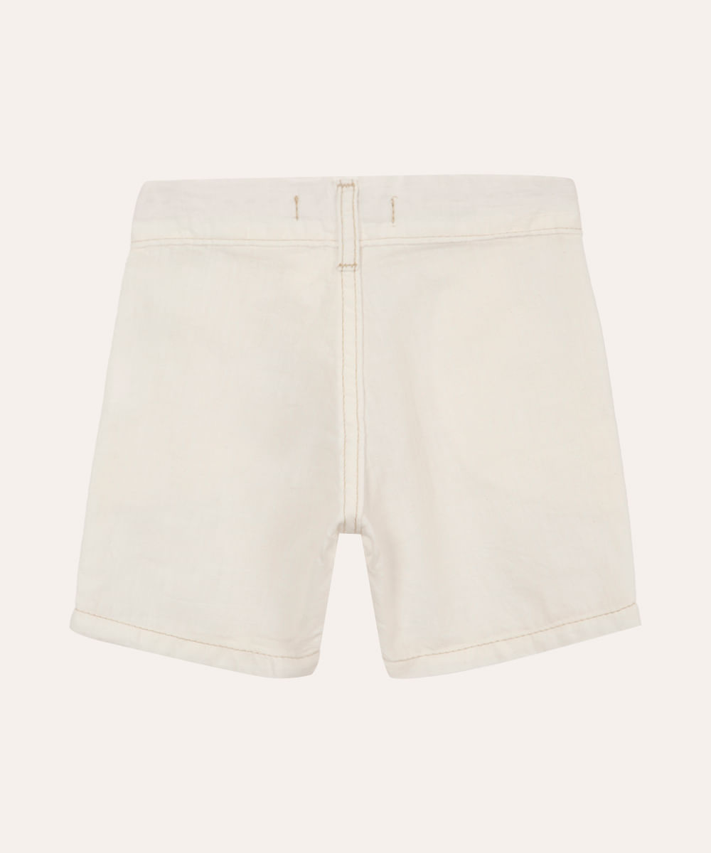 bermuda infantil de algodão com bolsos off white