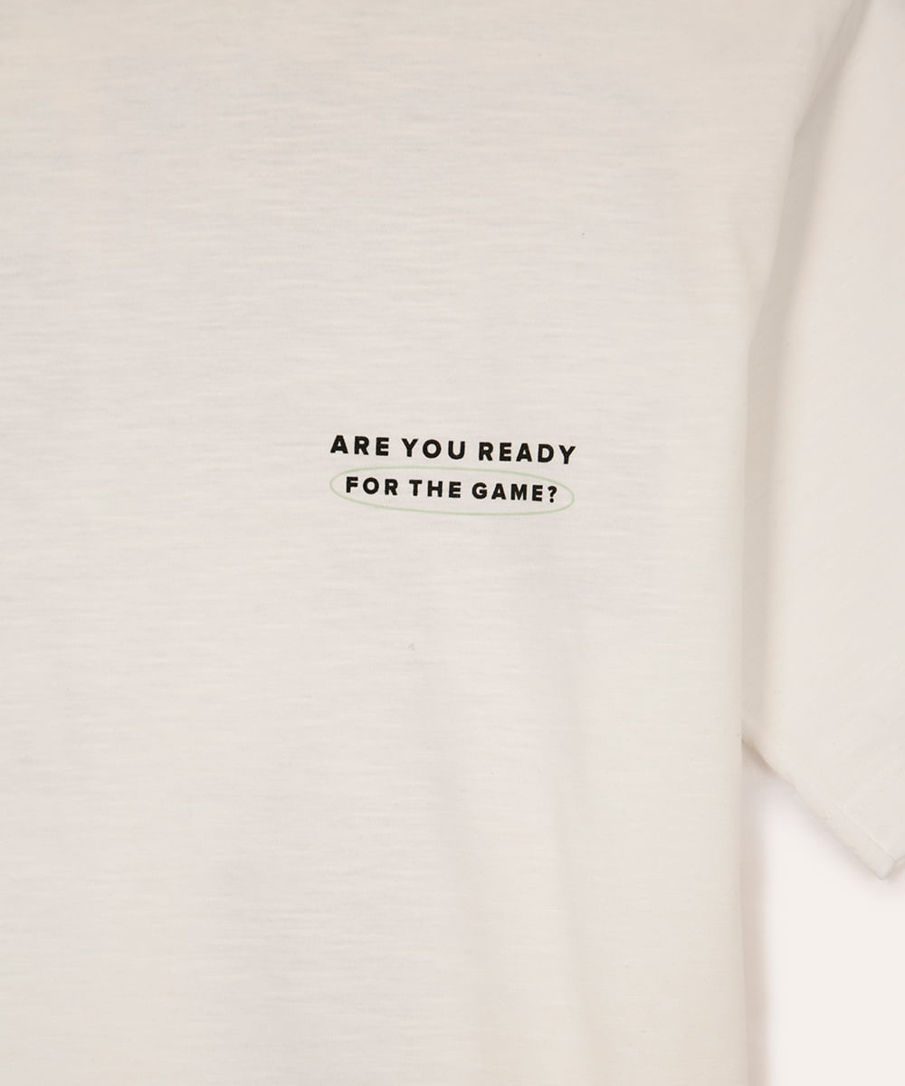 camiseta de algodão juvenil are you ready for the game off white