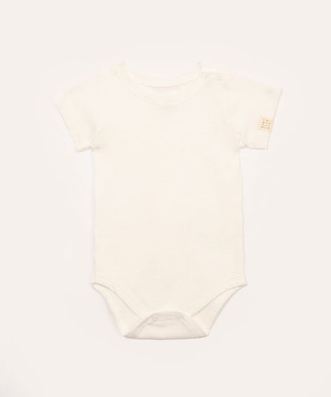 body de algodão infantil manga curta off white