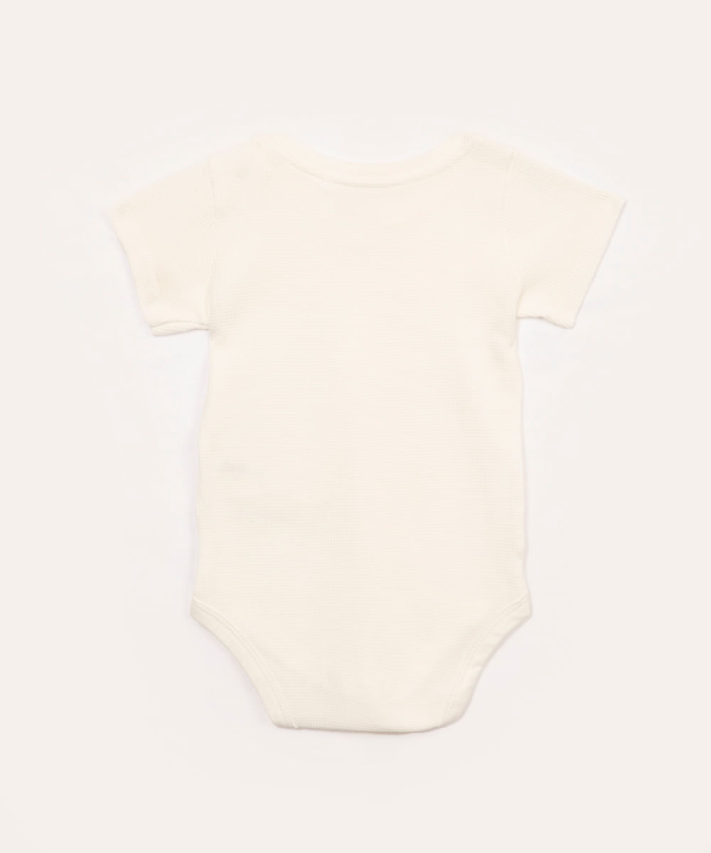 body de algodão infantil manga curta off white
