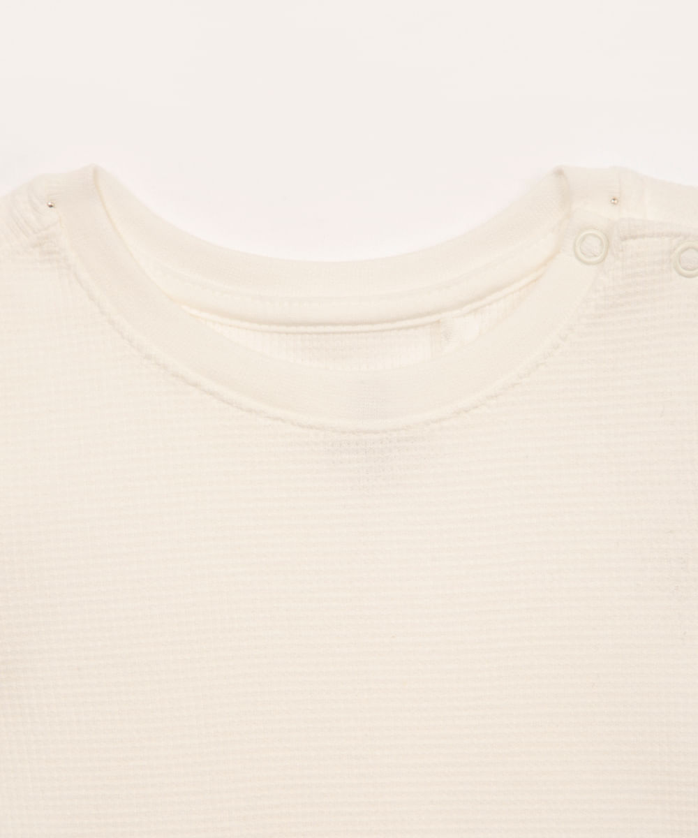 body de algodão infantil manga curta off white
