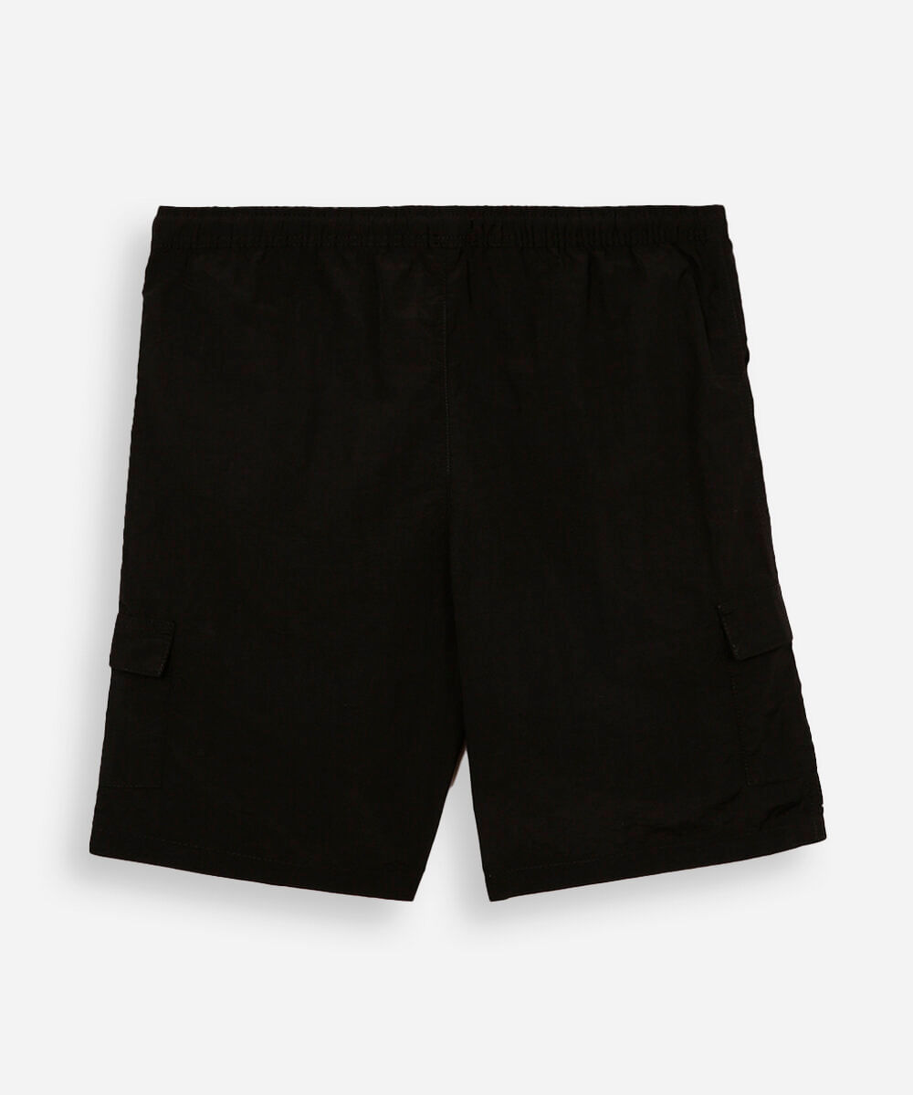 bermuda juvenil bolsos cargo preta