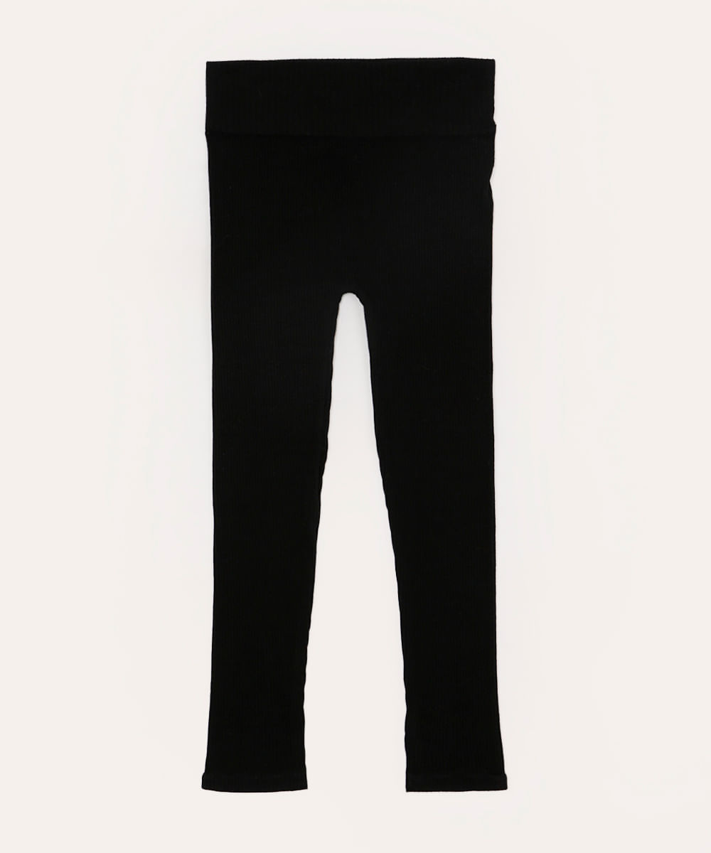 calça legging infantil de poliamida sem costura preta