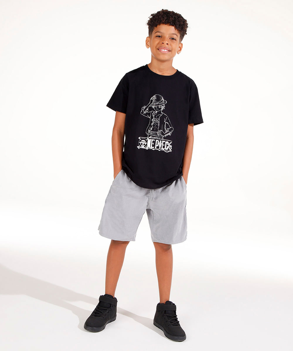 bermuda juvenil com bolso cinza