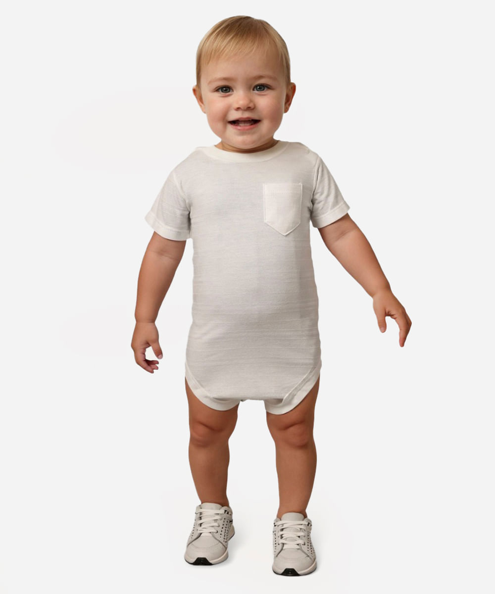 body de algodão infantil texturizado off white