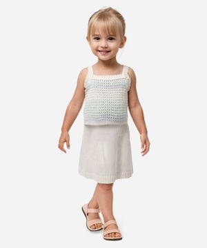cropped de tricot infantil listrado colorido