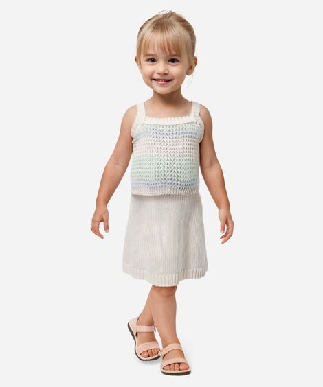 cropped de tricot infantil listrado colorido