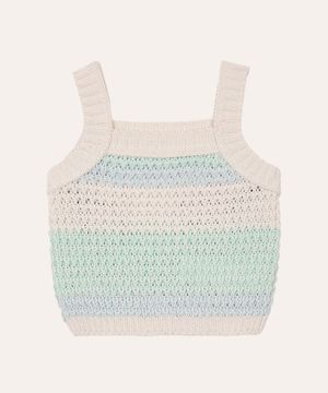 cropped de tricot infantil listrado colorido