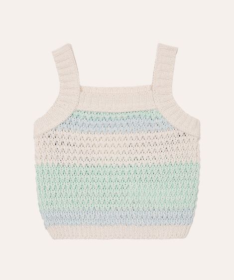 cropped de tricot infantil listrado colorido