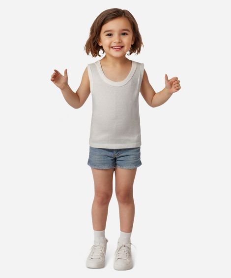 regata de algodão infantil com glitter off white