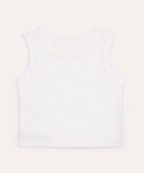 regata de algodão infantil com glitter off white